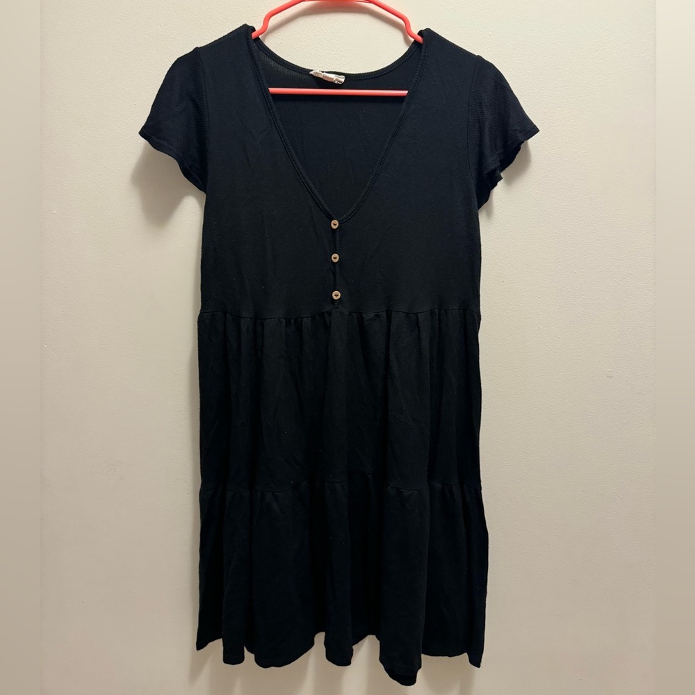 See You Monday Black Fit and Flare Dress Size XL Ribbed